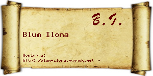 Blum Ilona névjegykártya